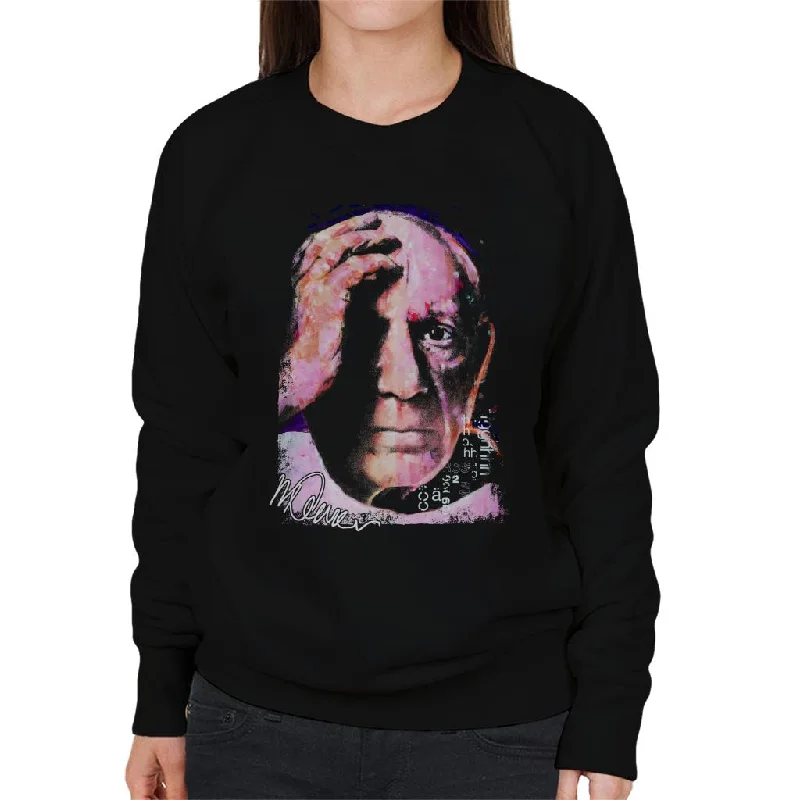 Sidney Maurer Original Portrait Of Pablo Picasso Close Up Women's Sweatshirt Hoodie with Hidden Zipper Minimalist Clean Sidney Maurer Original Portrait Of Pablo Picasso Close Up Women's Sweatshirt Hoodie with Hidden Zipper Minimalist Clean
