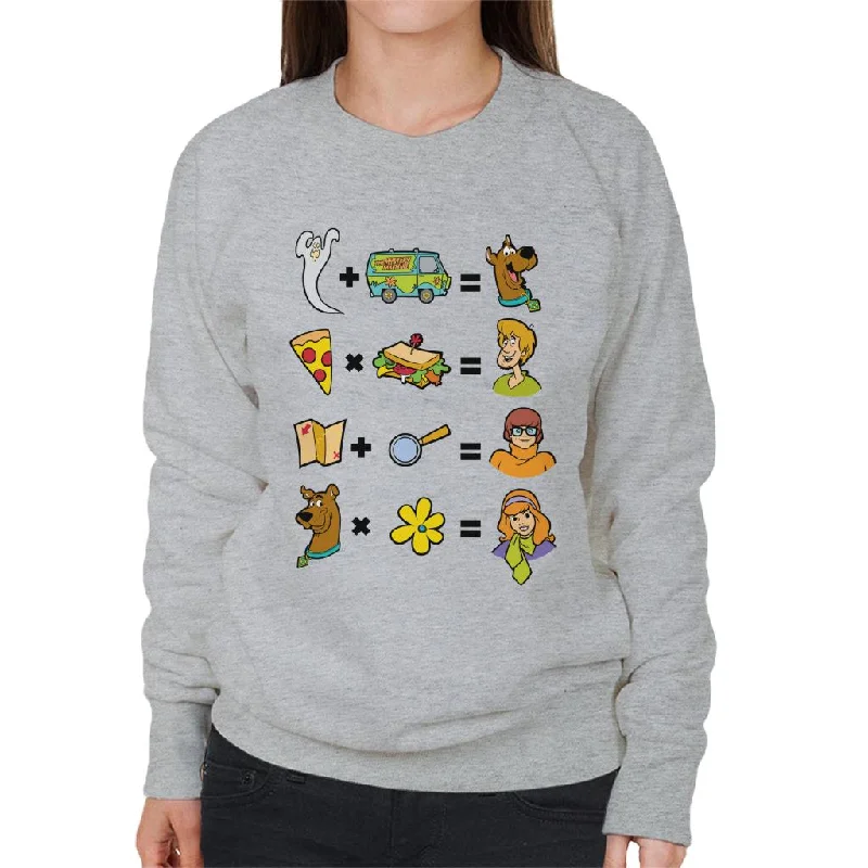 Scooby Doo Funny Equations Women's Sweatshirt Hoodie with Hem Embroidery Detailed Premium Scooby Doo Funny Equations Women's Sweatshirt Hoodie with Hem Embroidery Detailed Premium