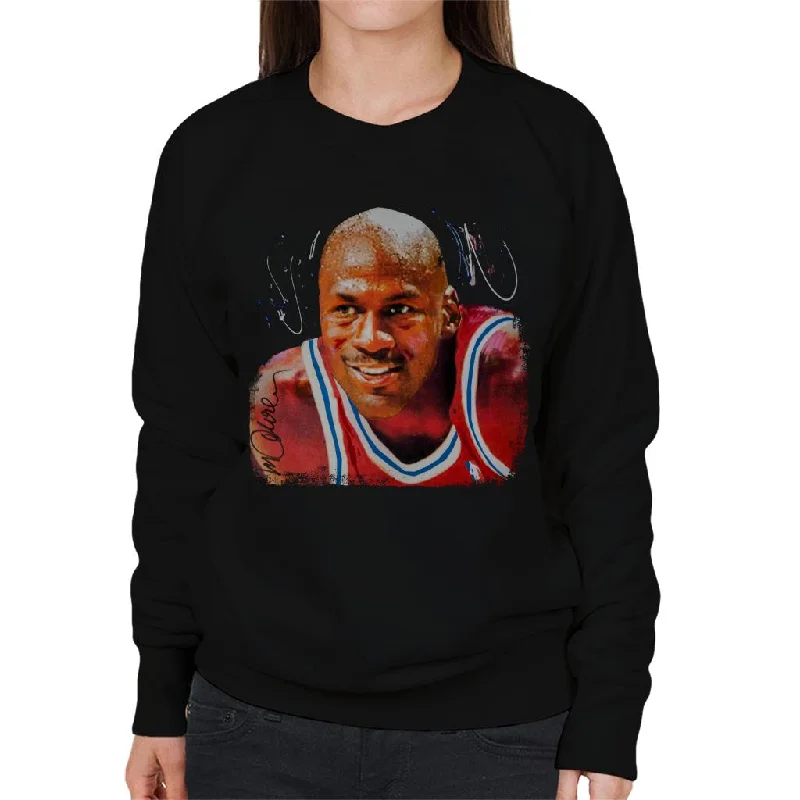 Sidney Maurer Original Portrait Of Michael Jordan Chicago Bulls Women's Sweatshirt Hoodie with Raglan Sleeves Sporty Comfortable Sidney Maurer Original Portrait Of Michael Jordan Chicago Bulls Women's Sweatshirt Hoodie with Raglan Sleeves Sporty Comfortable