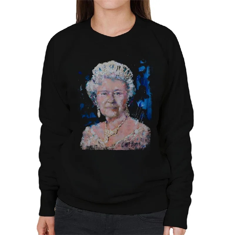 Sidney Maurer Original Portrait Of Queen Elizabeth II Women's Sweatshirt Hoodie with Drawcord Adjustable Secure Sidney Maurer Original Portrait Of Queen Elizabeth II Women's Sweatshirt Hoodie with Drawcord Adjustable Secure