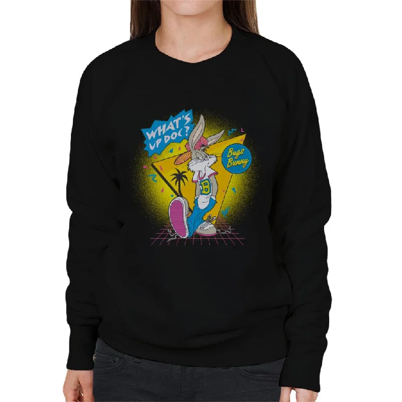 Looney Tunes Retrowave Bugs Bunny Women's Sweatshirt Hoodie with Batwing Sleeves Loose Dramatic Looney Tunes Retrowave Bugs Bunny Women's Sweatshirt Hoodie with Batwing Sleeves Loose Dramatic