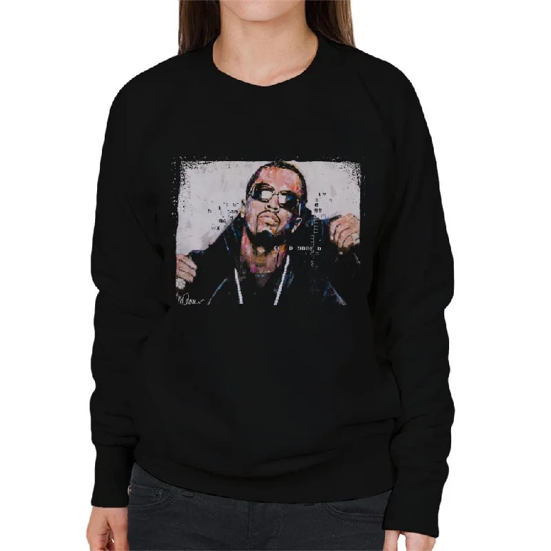 Sidney Maurer Original Portrait Of P Diddy Women's Sweatshirt Hoodie with Rolled Sleeves Casual Relaxed Sidney Maurer Original Portrait Of P Diddy Women's Sweatshirt Hoodie with Rolled Sleeves Casual Relaxed