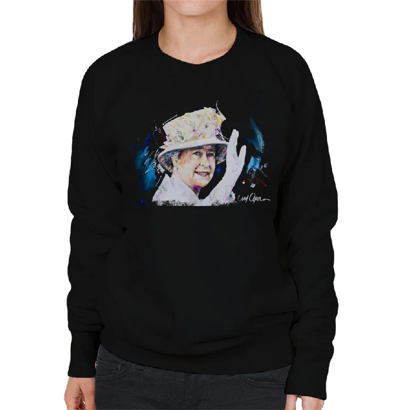 Sidney Maurer Original Portrait Of Queen Elizabeth Floral Hat Women's Sweatshirt Hoodie with Logo Branding Identity Sidney Maurer Original Portrait Of Queen Elizabeth Floral Hat Women's Sweatshirt Hoodie with Logo Branding Identity