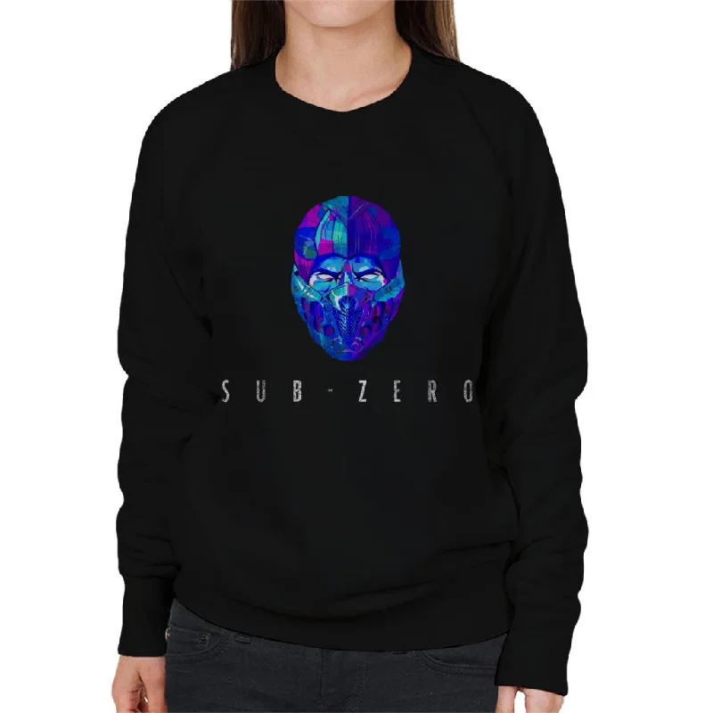 Mortal Kombat Sub Zero Mask Women's Sweatshirt Hoodie with Cuffed Sleeves Snug Secure Mortal Kombat Sub Zero Mask Women's Sweatshirt Hoodie with Cuffed Sleeves Snug Secure