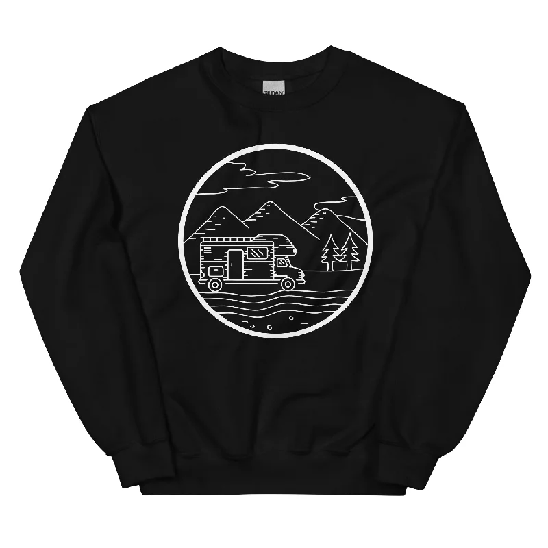 Berge - Camping Van - (13) - Sweatshirt (Unisex) Hoodie with Hem Contrast Bold Stylish Berge - Camping Van - (13) - Sweatshirt (Unisex) Hoodie with Hem Contrast Bold Stylish