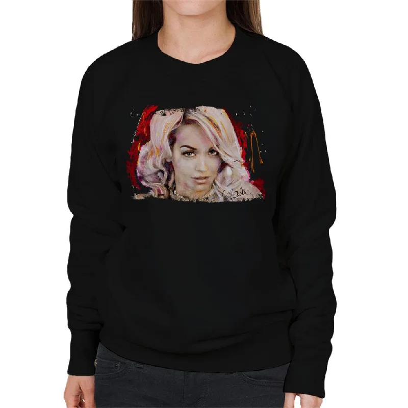 Sidney Maurer Original Portrait Of Rita Ora Pink Hair Women's Sweatshirt Hoodie with Lace Feminine Delicate Sidney Maurer Original Portrait Of Rita Ora Pink Hair Women's Sweatshirt Hoodie with Lace Feminine Delicate