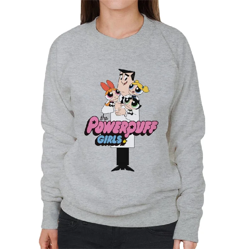 Powerpuff Girls With Professor Utonium Women's Sweatshirt Zip Hoodie Drawstring Kangaroo Pocket Powerpuff Girls With Professor Utonium Women's Sweatshirt Zip Hoodie Drawstring Kangaroo Pocket