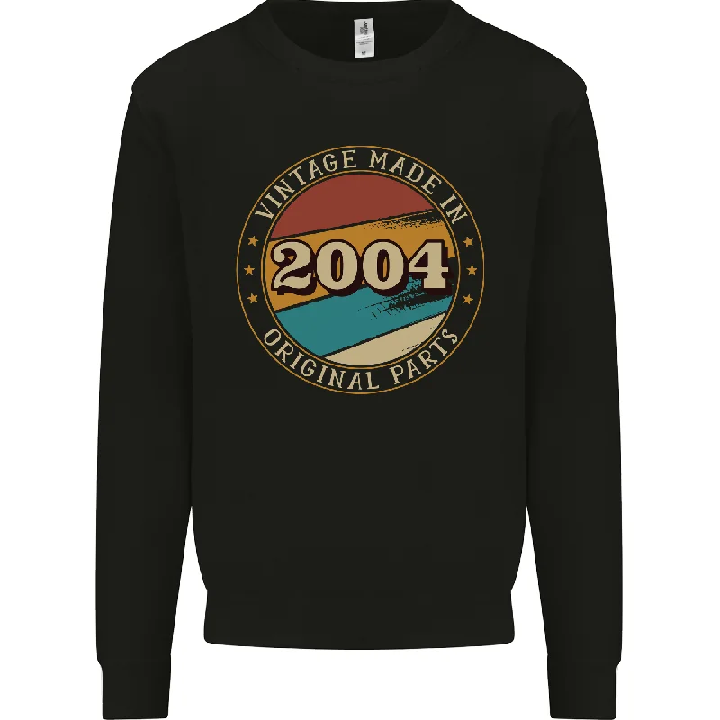 20th Birthday Vintage Made In 2004 Mens Sweatshirt Jumper Hoodie with Hem Fringe Bohemian Relaxed 20th Birthday Vintage Made In 2004 Mens Sweatshirt Jumper Hoodie with Hem Fringe Bohemian Relaxed