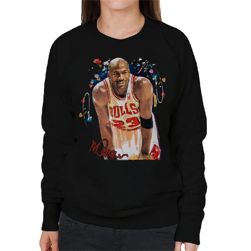 Sidney Maurer Original Portrait Of Michael Jordan Chicago Bulls Arm Band Women's Sweatshirt Hoodie with Embroidery Detailed Premium Sidney Maurer Original Portrait Of Michael Jordan Chicago Bulls Arm Band Women's Sweatshirt Hoodie with Embroidery Detailed Premium