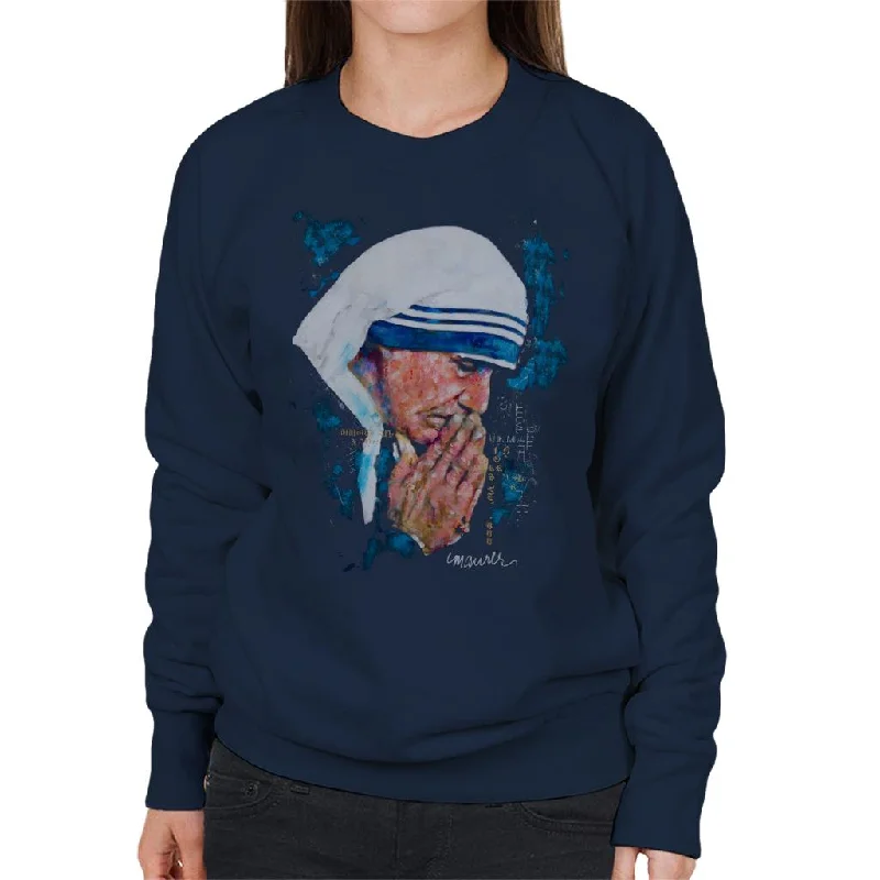 Sidney Maurer Original Portrait Of Mother Teresa Women's Sweatshirt Hoodie with V-Neck Classic Versatile Sidney Maurer Original Portrait Of Mother Teresa Women's Sweatshirt Hoodie with V-Neck Classic Versatile