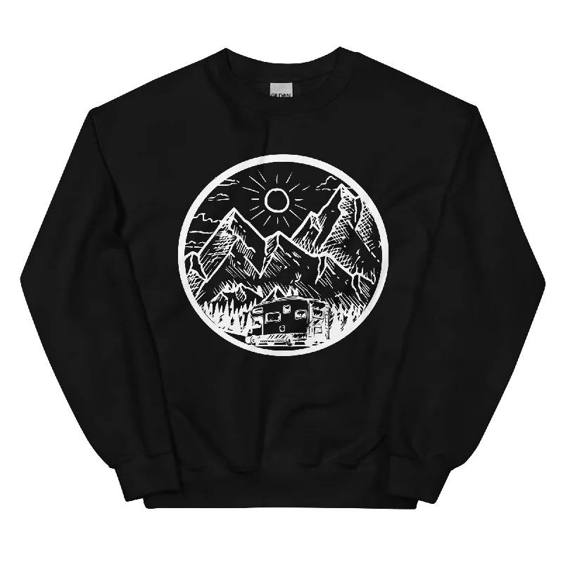 Berge - Camping Van - (12) - Sweatshirt (Unisex) Hoodie with Hood Adjustable Protection Berge - Camping Van - (12) - Sweatshirt (Unisex) Hoodie with Hood Adjustable Protection
