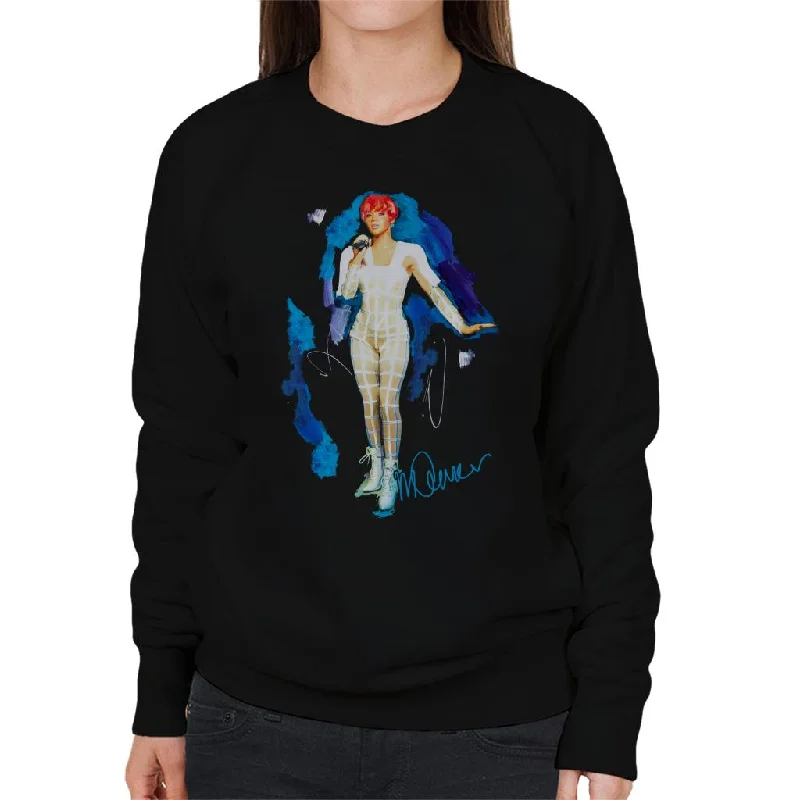 Sidney Maurer Original Portrait Of Rihanna Cut Out Outfit Women's Sweatshirt Hoodie with Frayed Bohemian Relaxed Sidney Maurer Original Portrait Of Rihanna Cut Out Outfit Women's Sweatshirt Hoodie with Frayed Bohemian Relaxed