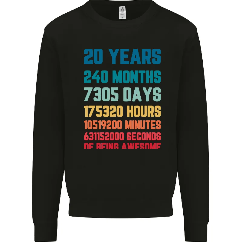 20th Birthday 20 Year Old Men's Personalised Sweatshirt Jumper with Name Customisation Hoodie with Double Zipper Versatile Adjustable 20th Birthday 20 Year Old Men's Personalised Sweatshirt Jumper with Name Customisation Hoodie with Double Zipper Versatile Adjustable
