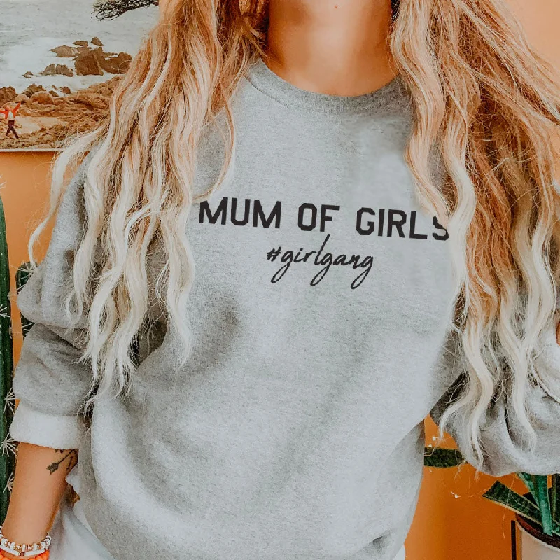Mum of Girls (#GirlGang) Sweatshirt (MRK X) Hoodie with Hem Drawcord Adjustable Customizable Mum of Girls (#GirlGang) Sweatshirt (MRK X) Hoodie with Hem Drawcord Adjustable Customizable