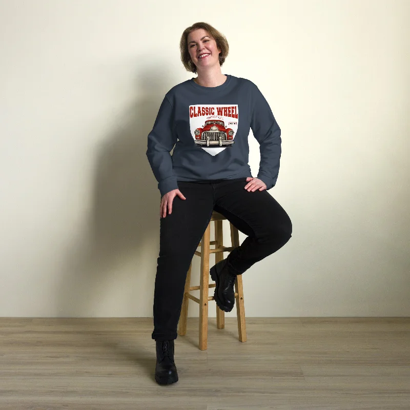 Classic Wheel Vintage Graphic Women Organic Sweatshirt Hoodie with Slim Fit Tailored Modern Classic Wheel Vintage Graphic Women Organic Sweatshirt Hoodie with Slim Fit Tailored Modern