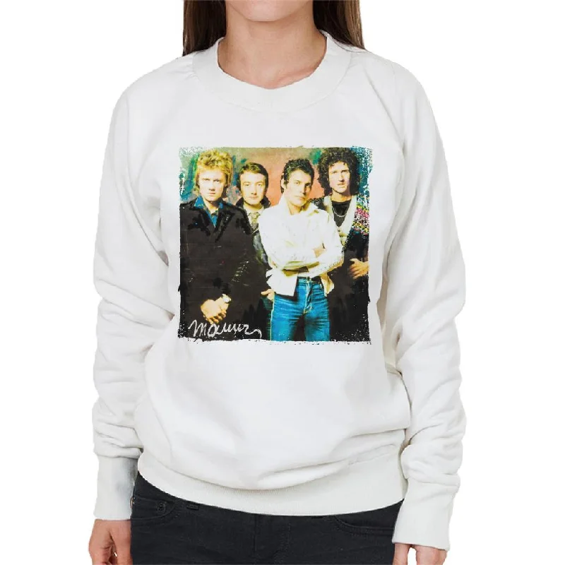 Sidney Maurer Original Portrait Of Queen Women's Sweatshirt Hoodie with Hem Embroidery Detailed Premium Sidney Maurer Original Portrait Of Queen Women's Sweatshirt Hoodie with Hem Embroidery Detailed Premium