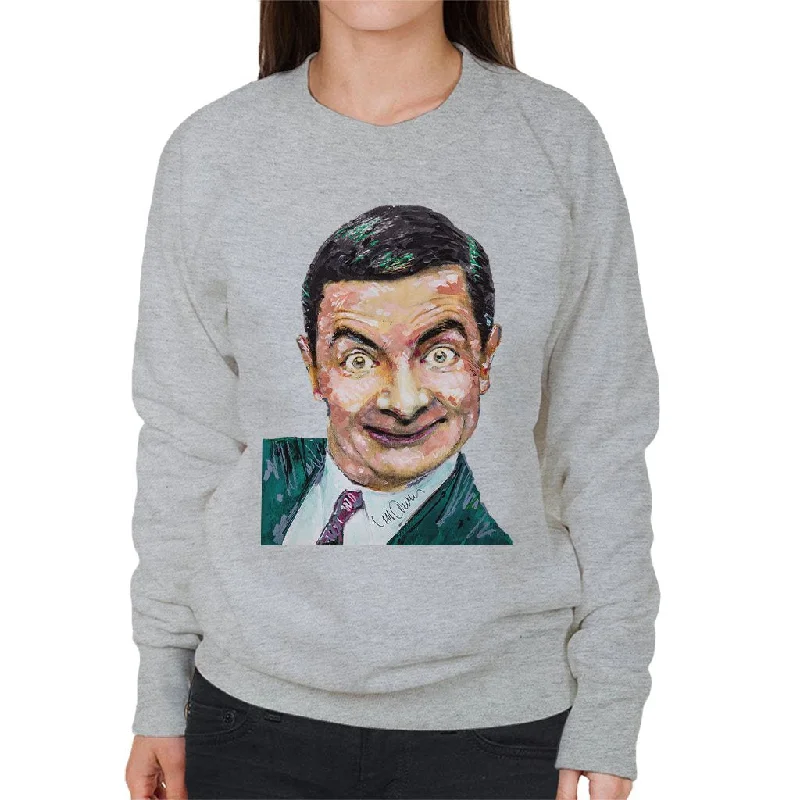 Sidney Maurer Original Portrait Of Mr Bean Rowan Atkinson Women's Sweatshirt Hoodie Jacket Zipper Layering Sidney Maurer Original Portrait Of Mr Bean Rowan Atkinson Women's Sweatshirt Hoodie Jacket Zipper Layering