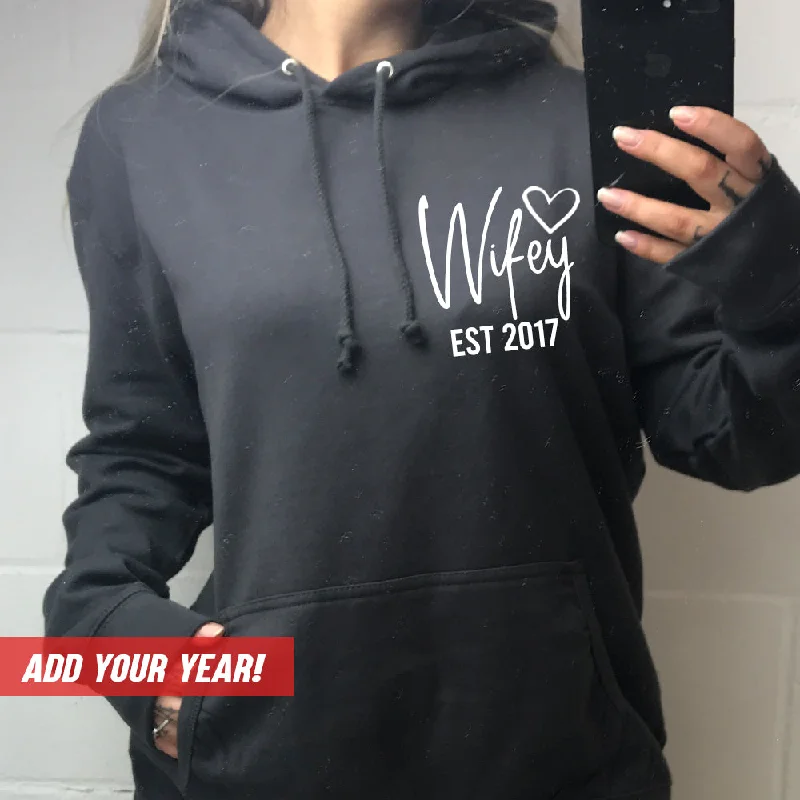 Personalised Wifey Established Hoodie (MRK X) Hoodie with Magnetic Closure Innovative Modern Personalised Wifey Established Hoodie (MRK X) Hoodie with Magnetic Closure Innovative Modern