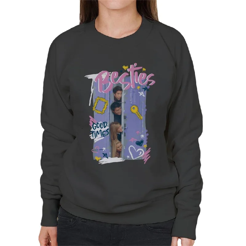 Friends Good Times Besties Women's Sweatshirt Hoodie with Zipper Placket Modern Functional Friends Good Times Besties Women's Sweatshirt Hoodie with Zipper Placket Modern Functional