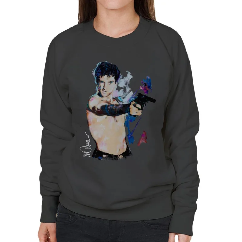 Sidney Maurer Original Portrait Of Robert De Niro Taxi Driver Women's Sweatshirt Hoodie with Contrast Stitching Detailed Premium Sidney Maurer Original Portrait Of Robert De Niro Taxi Driver Women's Sweatshirt Hoodie with Contrast Stitching Detailed Premium