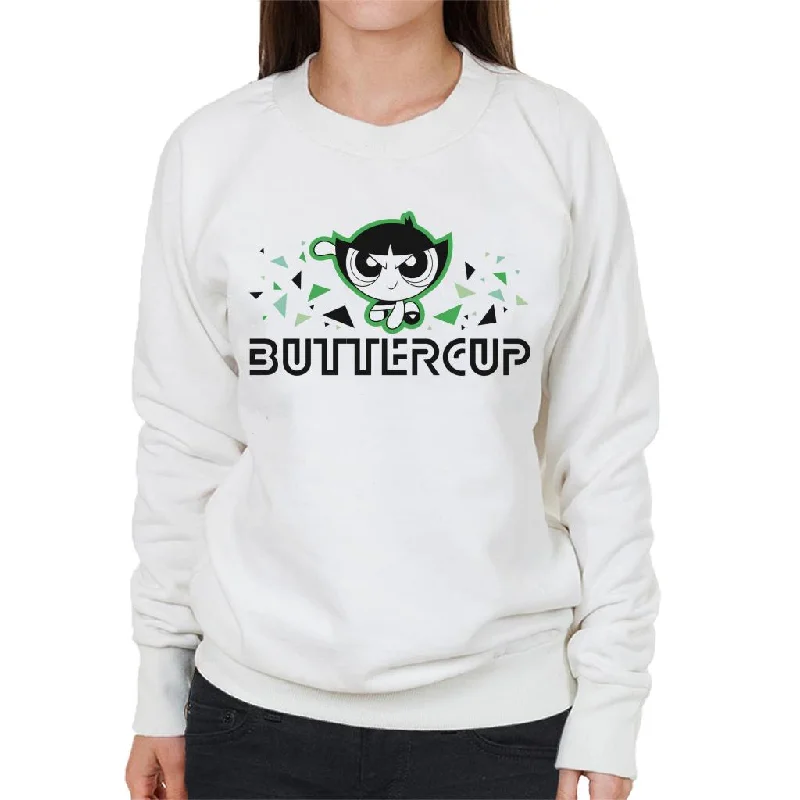 Powerpuff Girls Buttercup Triangle Art Women's Sweatshirt Hoodie with Mock Neck Collared Structured Powerpuff Girls Buttercup Triangle Art Women's Sweatshirt Hoodie with Mock Neck Collared Structured