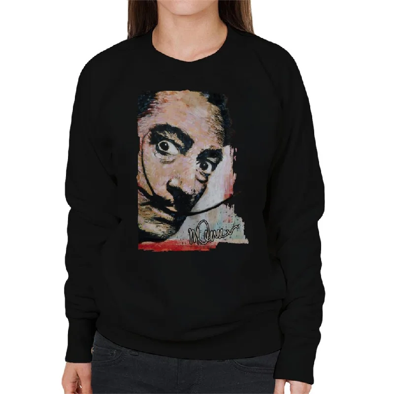 Sidney Maurer Original Portrait Of Salvador Dali Moustache Women's Sweatshirt Hoodie with V-Neck Classic Versatile Sidney Maurer Original Portrait Of Salvador Dali Moustache Women's Sweatshirt Hoodie with V-Neck Classic Versatile
