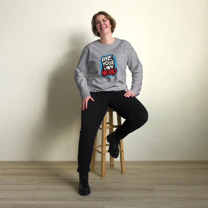 Bee Your Own Hero Typography Graphic Women Organic Sweatshirt Hoodie with Button Placket Classic Preppy Bee Your Own Hero Typography Graphic Women Organic Sweatshirt Hoodie with Button Placket Classic Preppy