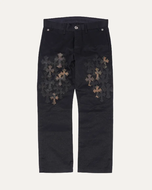 Cross Patch Chino Pants Trendy Printed Pants
