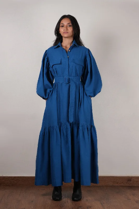 Blue Shirt Kaavya Dress