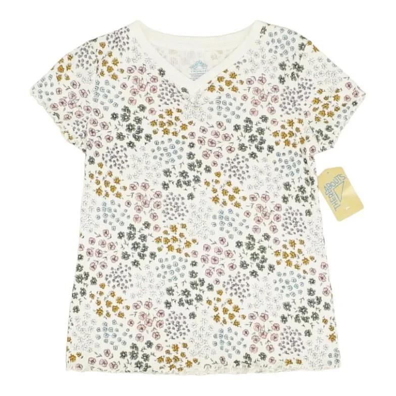 Multi Floral Short Sleeve Blouse Backless Summer Blouse