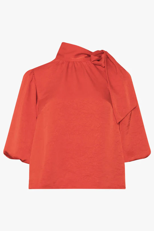 Noella Kesha Blouse Tomato Red Vintage Polka Blouse