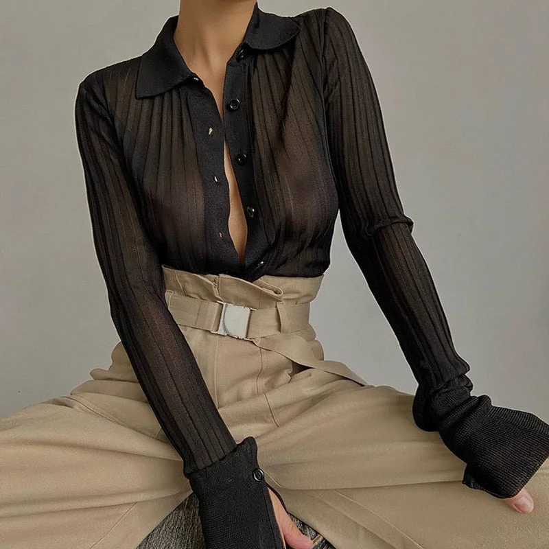 Long Sleeve Blouse | Turn Down Collar Blouses | Transparent Blouse for Women | Solid Color Blouse | Women Mesh Shirts | Girl Romantic Blouse Classic Minimalist Blouse Long Sleeve Blouse | Turn Down Collar Blouses | Transparent Blouse for Women | Solid Color Blouse | Women Mesh Shirts | Girl Romantic Blouse Classic Minimalist Blouse