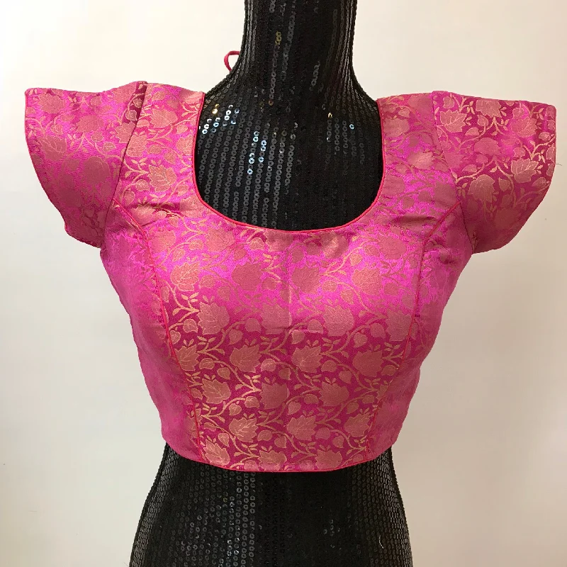 Silk Brocade Blouse Elegant Office Blouse