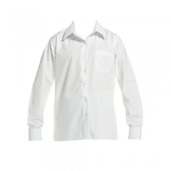 White <br>Girls Long Sleeved Basic Blouse Business Casual Blouse