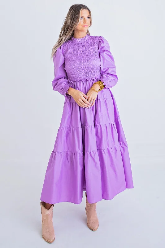 Smock Maxi Dress Elegant Tiered Maxi Dress