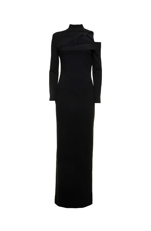 The Ares Maxi Dress in Black by Solace London Comfortable Ruffle Maxi Dress