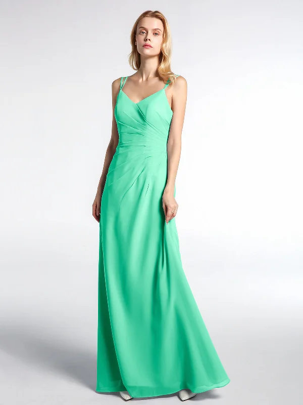 Double Straps Cross Back Chiffon Maxi Dress-Turquoise Comfortable Long-Sleeve Maxi Dress Double Straps Cross Back Chiffon Maxi Dress-Turquoise Comfortable Long-Sleeve Maxi Dress