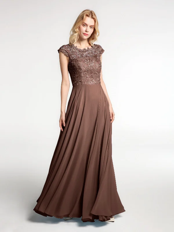 Illusion Wrap Neck Lace and Chiffon Maxi Dress-Chocolate Comfortable Bohemian Maxi Dress Illusion Wrap Neck Lace and Chiffon Maxi Dress-Chocolate Comfortable Bohemian Maxi Dress