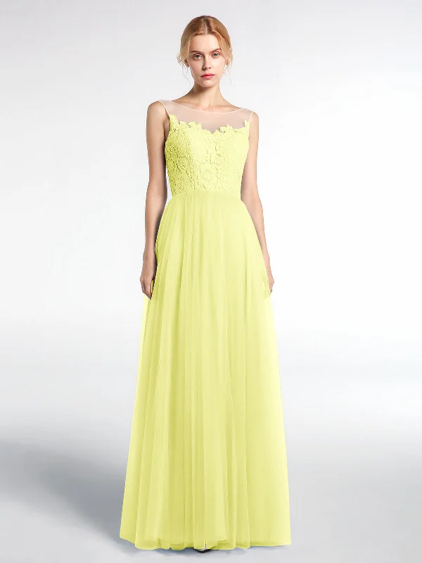 Illusion Neckline Lace and Tulle Maxi Dress-Daffodil Stylish One-Shoulder Maxi Dress Illusion Neckline Lace and Tulle Maxi Dress-Daffodil Stylish One-Shoulder Maxi Dress
