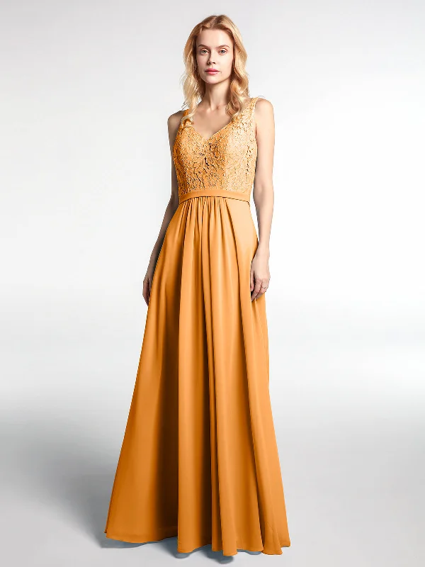 Lace Bodice Chiffon Skirt Maxi Dress with V-neck-Tangerine Fashionable Maxi Dress with Fringe Lace Bodice Chiffon Skirt Maxi Dress with V-neck-Tangerine Fashionable Maxi Dress with Fringe