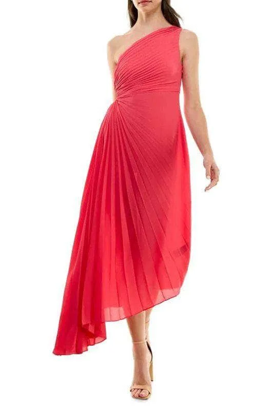 Nicole Miller MD4S10936 - Pleated Bodice High Low Maxi Dress Comfortable Maxi Dress with Belt Nicole Miller MD4S10936 - Pleated Bodice High Low Maxi Dress Comfortable Maxi Dress with Belt