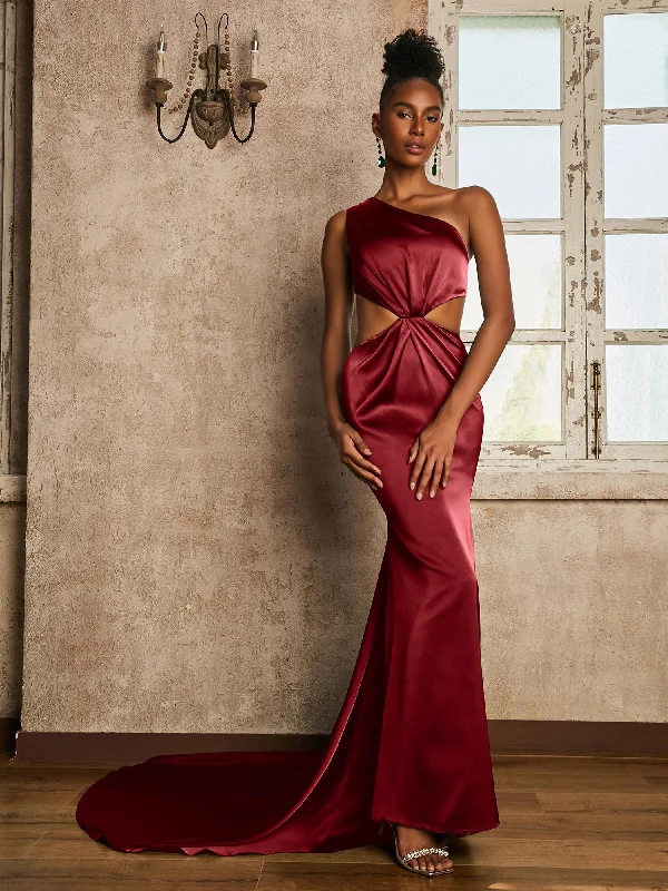 One Shoulder Ruched Waist Cut-Out Maxi Dress Burgundy Fashionable Chiffon Tiered Maxi Dress One Shoulder Ruched Waist Cut-Out Maxi Dress Burgundy Fashionable Chiffon Tiered Maxi Dress