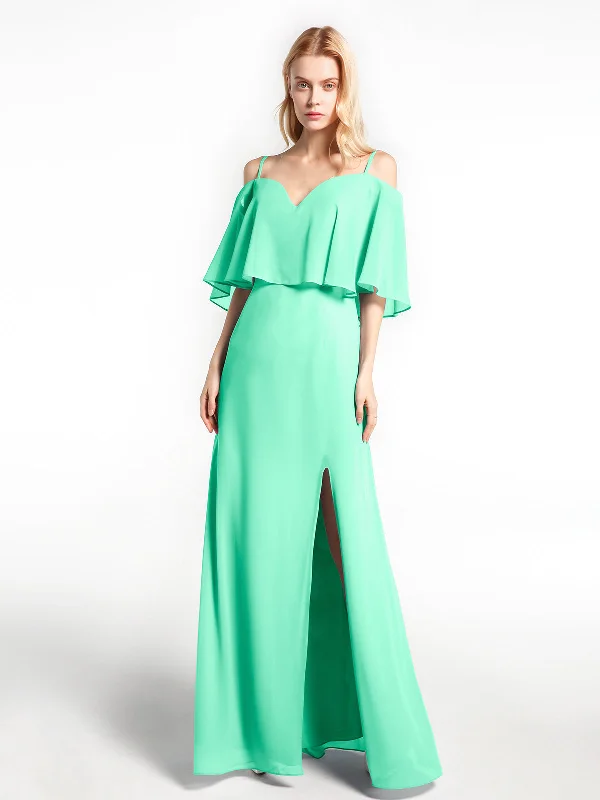 Ruffled Cold Shoulder Maxi Dress with Flounce Overlay Turquoise Chic Button-Up Maxi Dress Ruffled Cold Shoulder Maxi Dress with Flounce Overlay Turquoise Chic Button-Up Maxi Dress