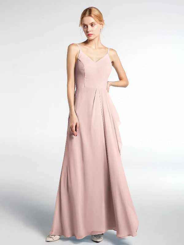 V-neck Chiffon Simple Maxi Dress with Spaghetti Straps-Dusty Rose Stylish Maxi Dress with Pleats V-neck Chiffon Simple Maxi Dress with Spaghetti Straps-Dusty Rose Stylish Maxi Dress with Pleats