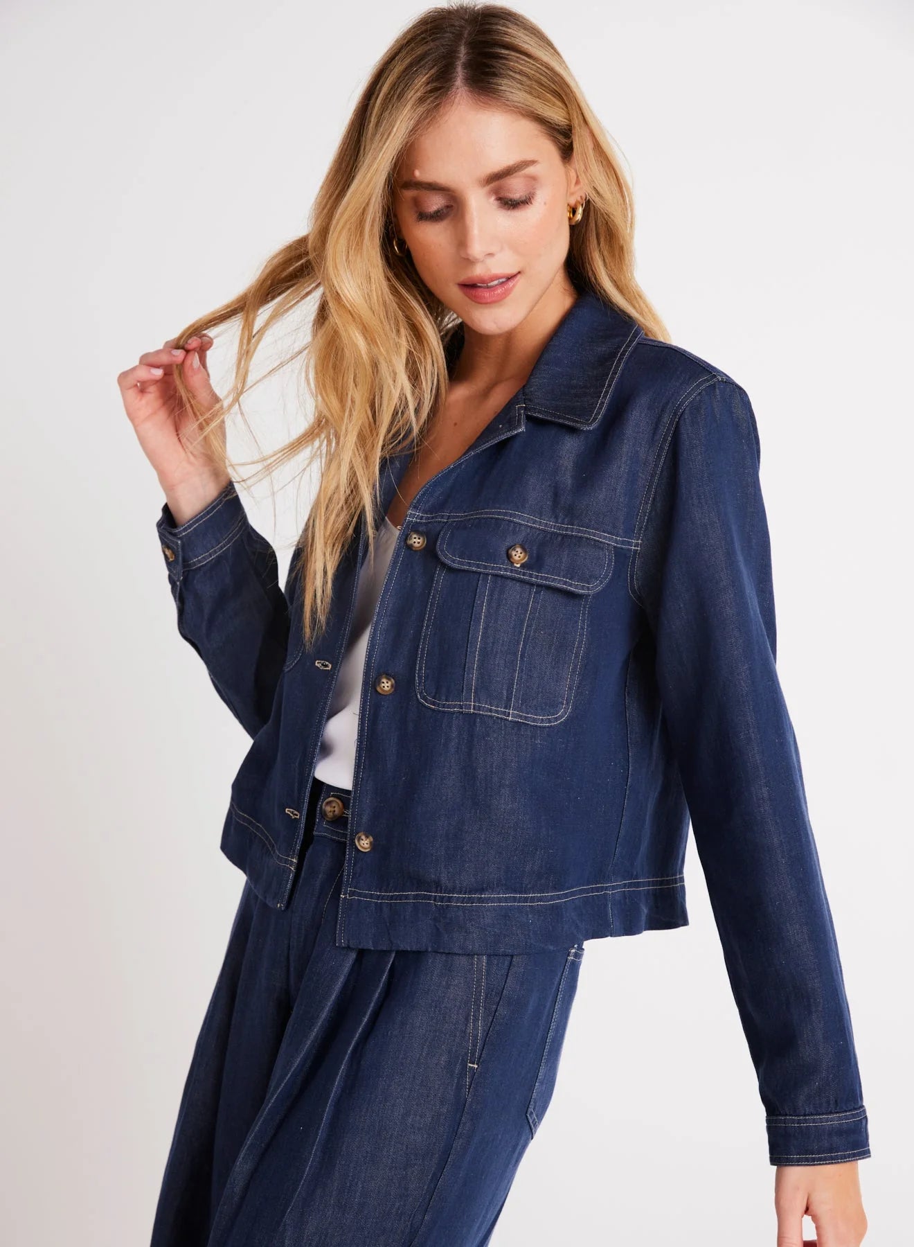 Flap Pocket Utility Jacket Satin Jacket Silk Jacket Chiffon Jacket