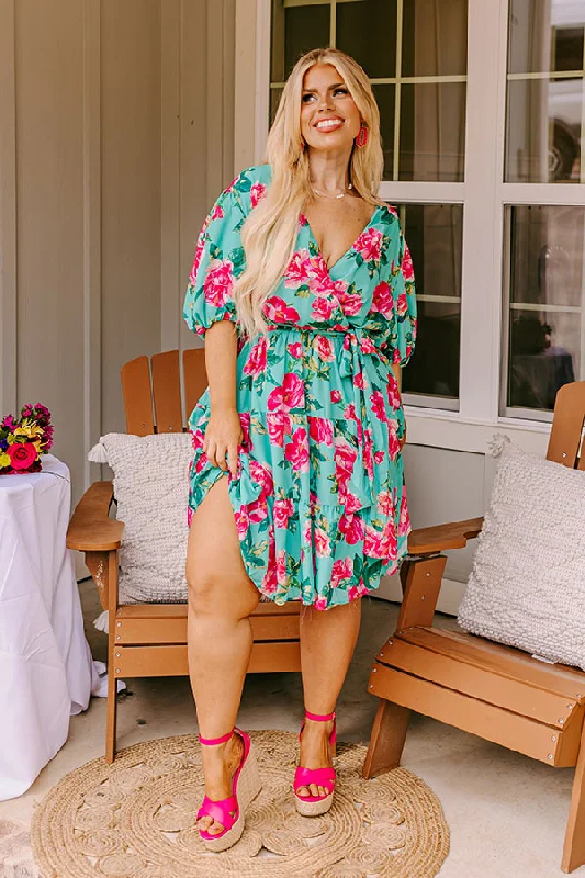 Amalfi Spritz Floral Mini Dress Curves Trendy Wraparound Mini Dress