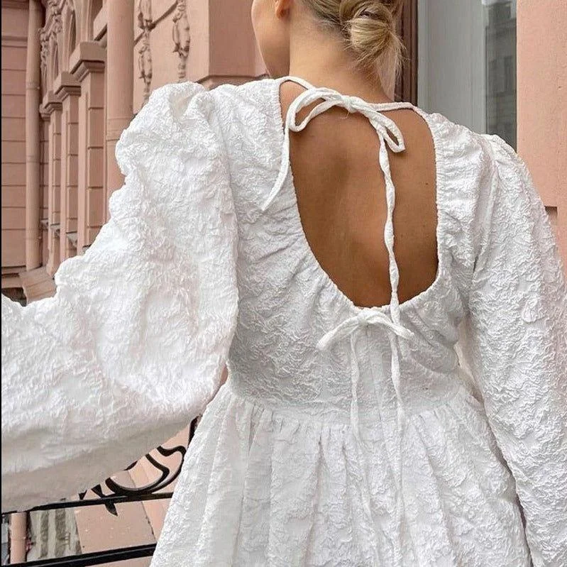 Claire Puff Sleeve Casual Mini Dress Stylish Floral Print Mini Dress