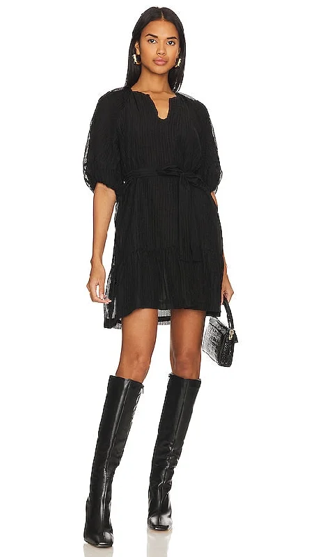 MINKPINK Raven Mini Dress in Black Chic Tropical Mini Dress