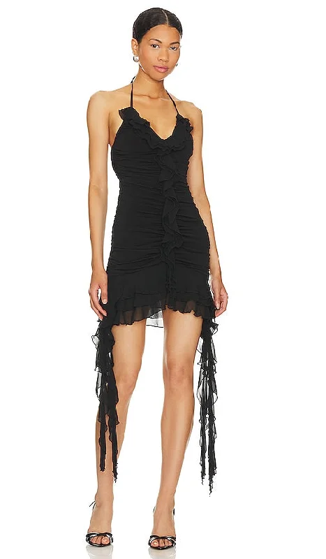 NBD Elayna Mini Dress in Black Trendy A-Line Mini Dress