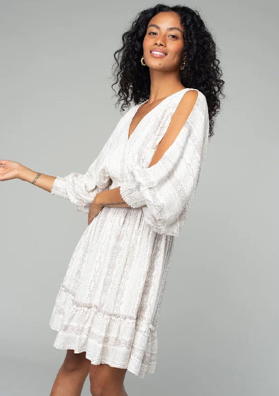Corinne Split Sleeve Mini Dress Trendy Mesh Mini Dress